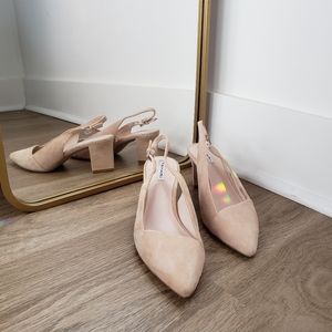 Tahari Faux Suede Pointed Toe Slingbacks